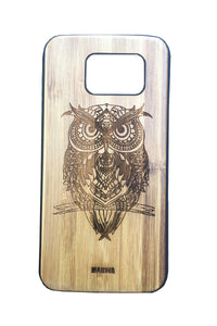 'Owl' Bamboo Samsung 7 Phone Case