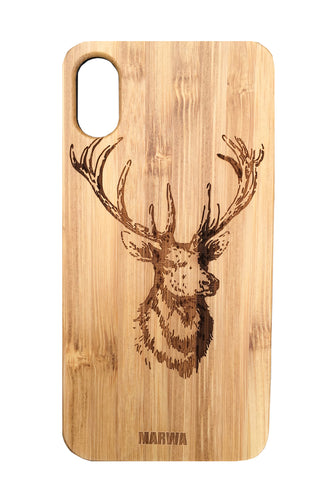 'Stag' Bamboo iPhone X Phone Case