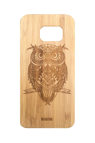 'Owl' Bamboo Samsung 6 Phone Case
