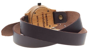 'Wrap Around Brown' Bamboo Watch